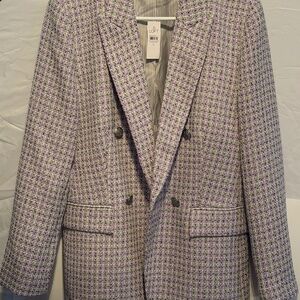 LOFT Tweed Double Breasted Blazer